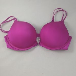 Dark pink double push up bra